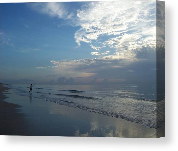 Ocean Canvas Print featuring the photograph Searching by Sheila Silverstein
