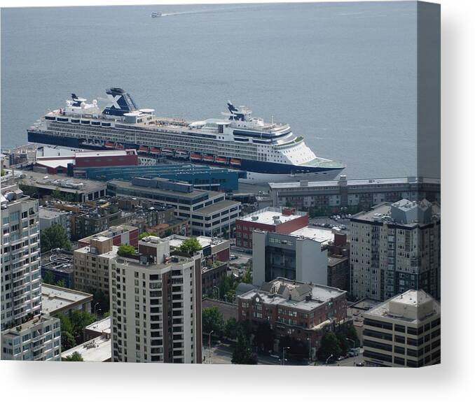 Kathy Long Canvas Print featuring the photograph Seattle View  3 by Kathy Long