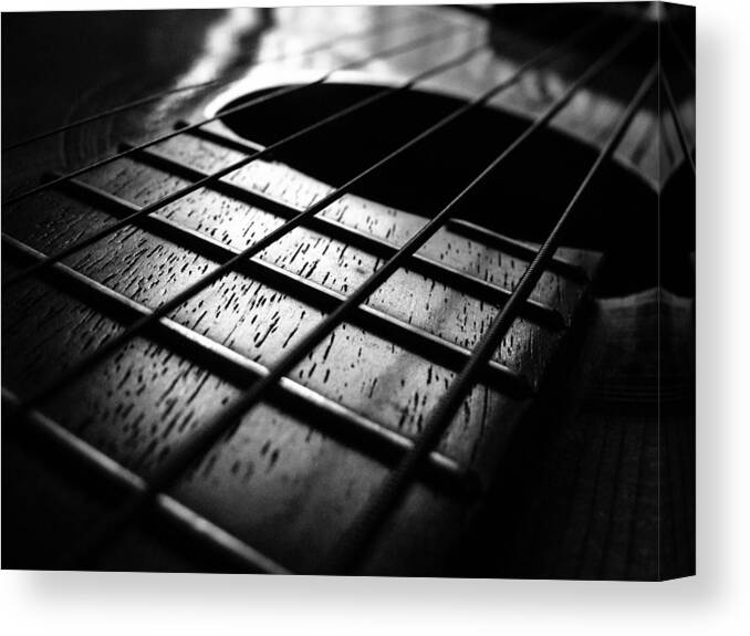 Guitar Canvas Print featuring the photograph Shadow Strings by Stacy Michelle Smith