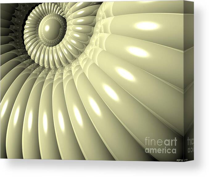 Shell Canvas Print featuring the digital art Shell of Repetition by Phil Perkins