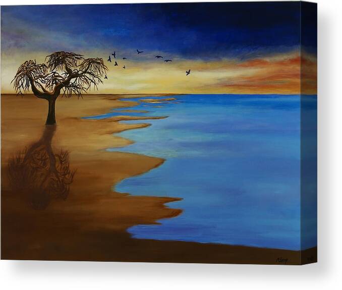 Acrylic Canvas Print featuring the painting Solitude by Michelle Joseph-Long