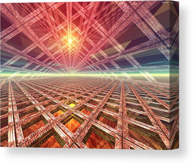 Digital Art Canvas Print featuring the digital art Space Portal To The Stars by Phil Perkins