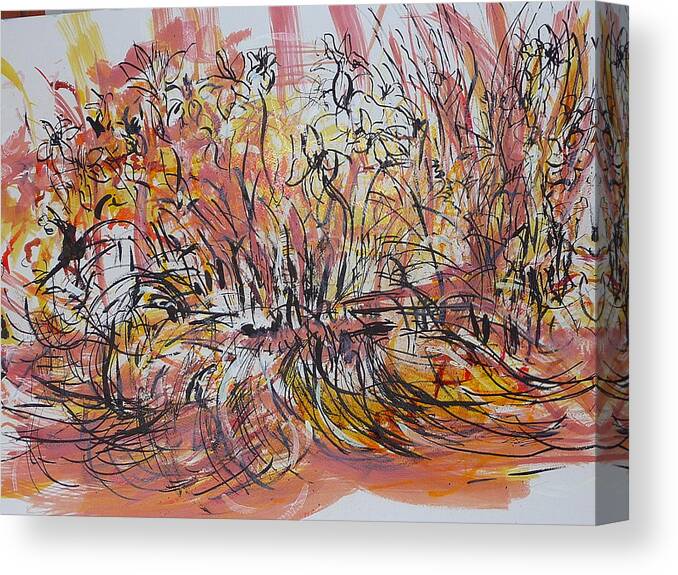 Abstract Canvas Print featuring the painting Spider by Beverly Smith