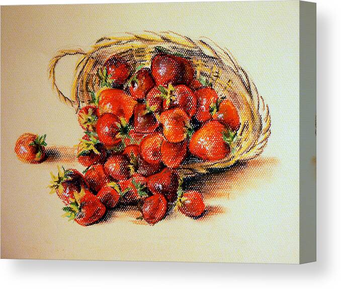 Stil Life Canvas Print featuring the pastel Strawberry by Svetlana Nassyrov