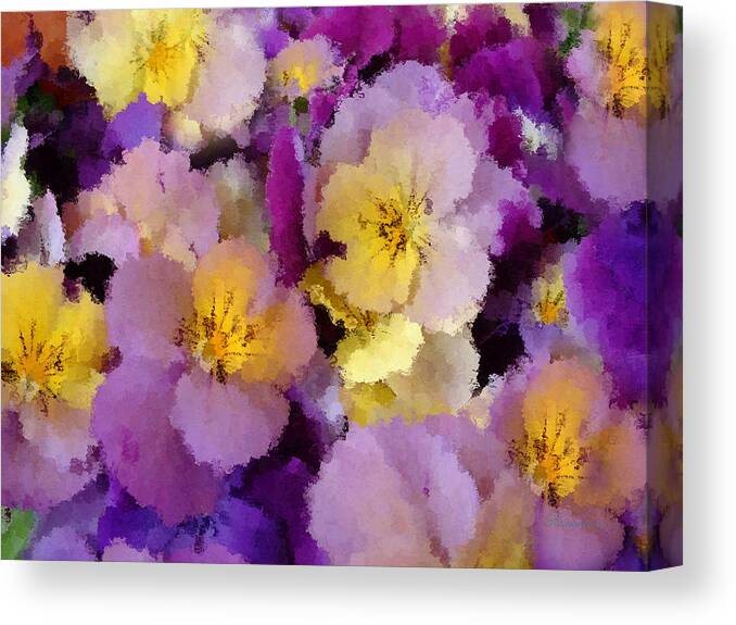 Painting Canvas Print featuring the painting Sugared Pansies by Georgiana Romanovna