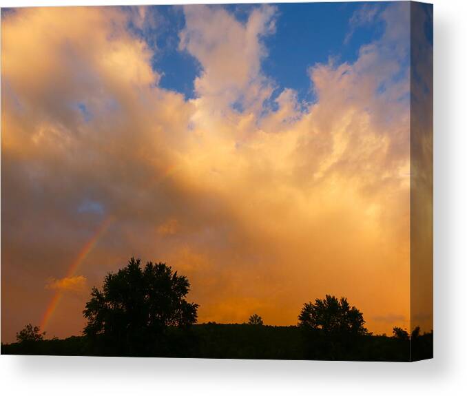 Sky Canvas Print featuring the photograph Sunset Rainbow by Azthet Photography