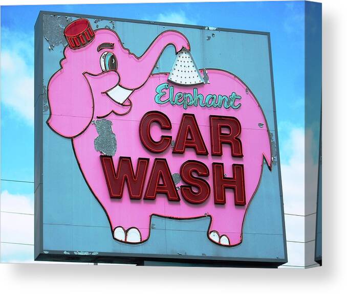 Tacoma Canvas Print featuring the photograph Tacoma Elephant Car Wash by Kelly Manning