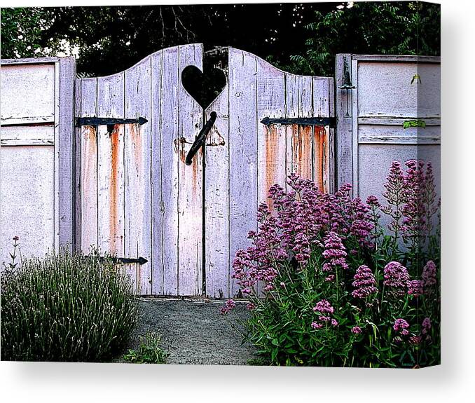 Fence Canvas Print featuring the digital art The Heart, like an old gate needs Care and Attention by Ben Freeman