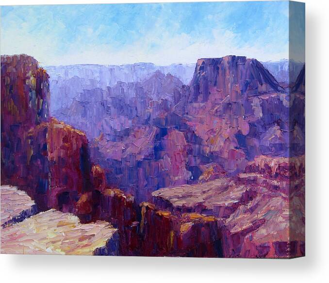 Grand Canyon Canvas Print featuring the painting The Ledge by Terry Chacon
