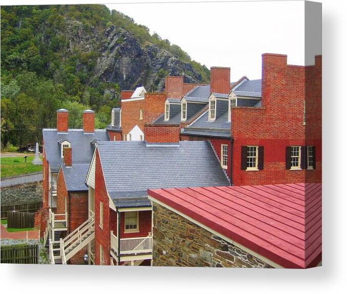 Harpers Ferry Canvas Print featuring the photograph The Red Roofs of Harpers Ferry by Don Struke