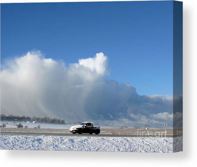 Winter Canvas Print featuring the photograph The Snowstorm Is Coming 04 by Ausra Huntington nee Paulauskaite