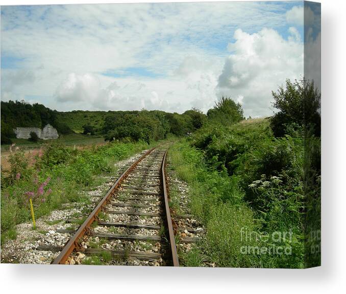 Railway Canvas Print featuring the photograph Traveling Towards One's Dream by Donato Iannuzzi