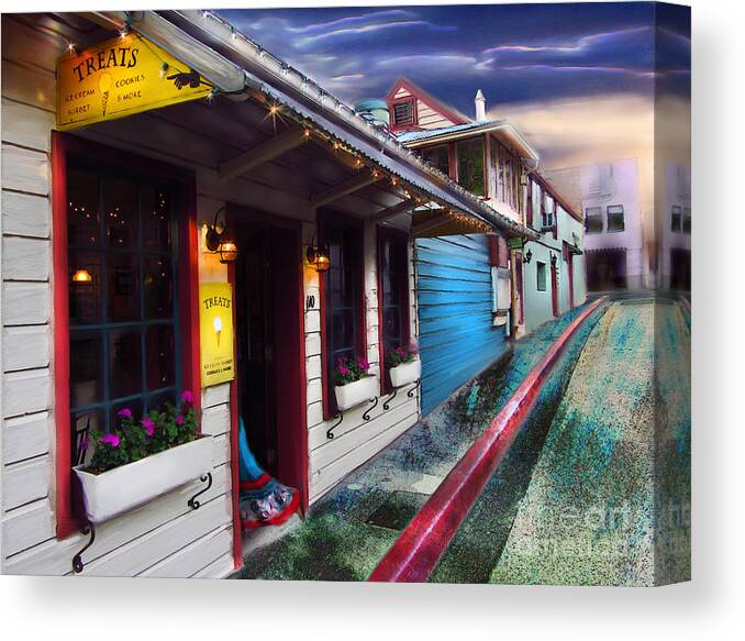 City Scape Canvas Print featuring the digital art Treats in Nevada City by Lisa Redfern