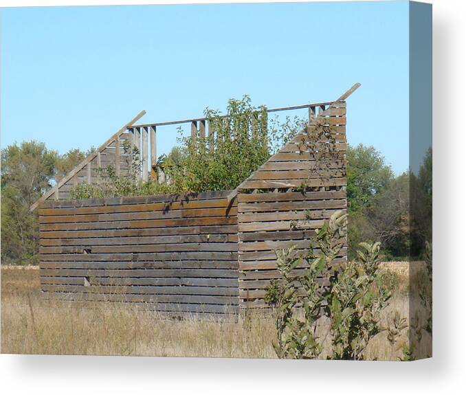 Corn Crib Canvas Print featuring the photograph Tree Crib by Bonfire Photography