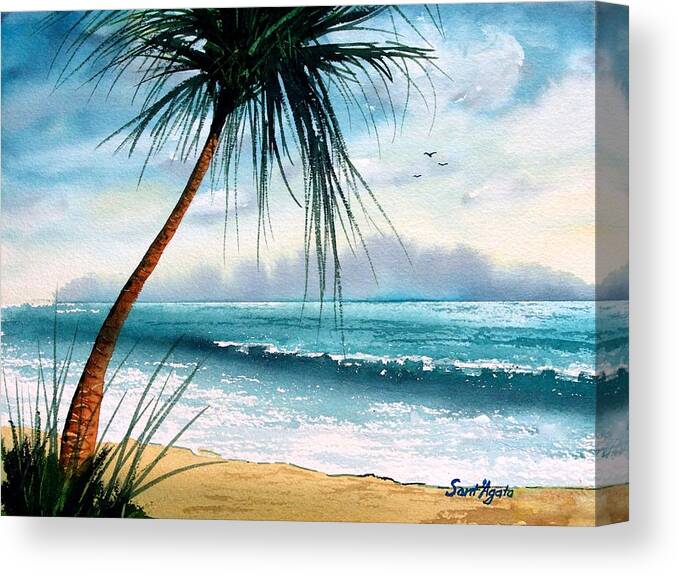 Ocea Canvas Print featuring the painting Tropic Ocean by Frank SantAgata