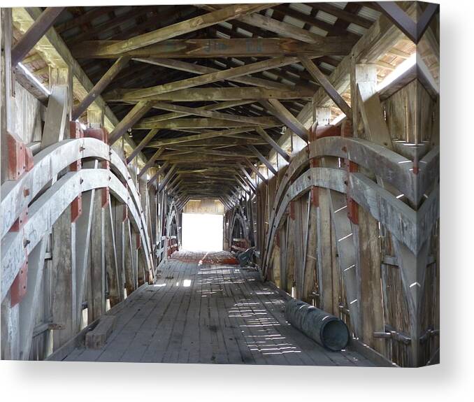 Covered Bridge Canvas Print featuring the photograph Tunnel of Love by Jeanette Oberholtzer