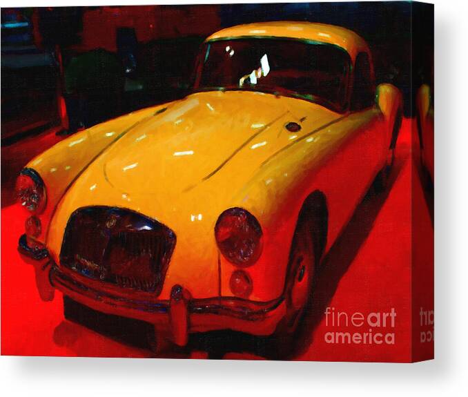 Transportation Canvas Print featuring the photograph Vintage MG by Wingsdomain Art and Photography