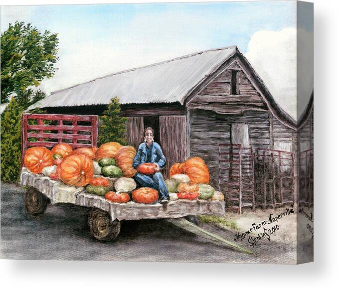 Landscape Canvas Print featuring the painting Wagner Farm Naperville Illinois by Svetlana Jenkins