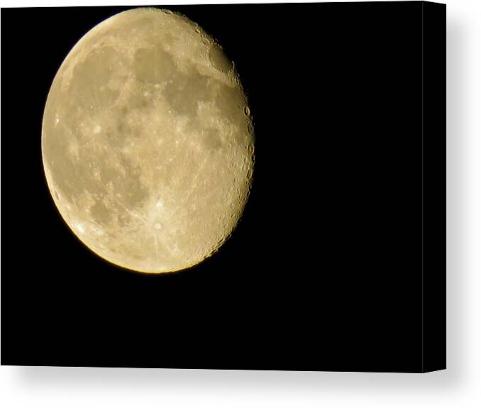Moon Canvas Print featuring the photograph Waning Moon by Azthet Photography