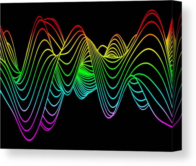 Abstract Canvas Print featuring the photograph Wave Pattern, Computer Artwork by Pasieka
