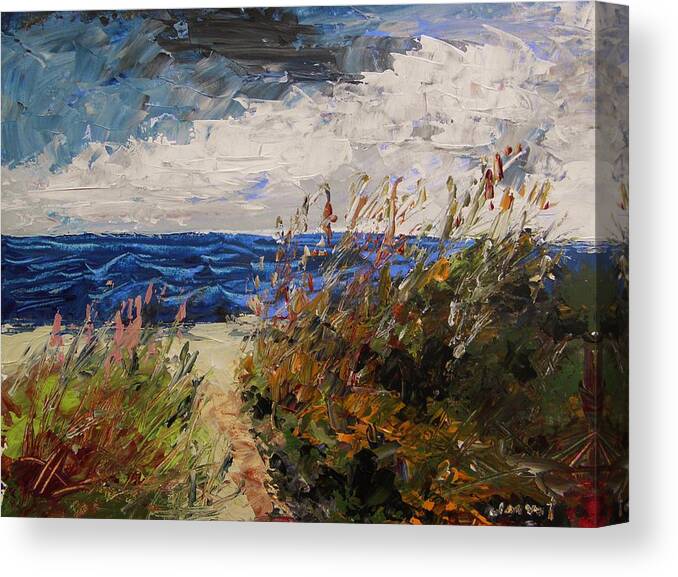 Wildflowers And Wind Canvas Print featuring the painting Wildflowers and Wind by John Williams