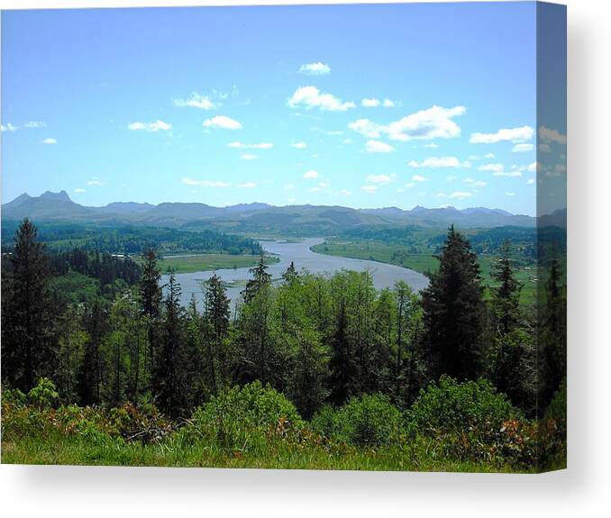 Youngs River Canvas Print featuring the photograph Youngs River and Saddle Mountain by Kelly Manning