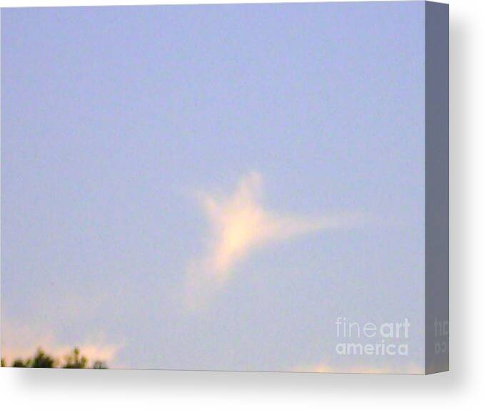 Natural Cloud Depicting An Image Of A Dove Canvas Print featuring the photograph Natural Dove Cloud by Robin Coaker