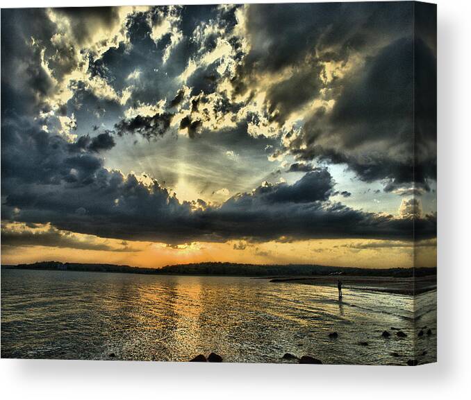 Sunset Canvas Print featuring the photograph ... Never Walk Alone by Bruce Gannon