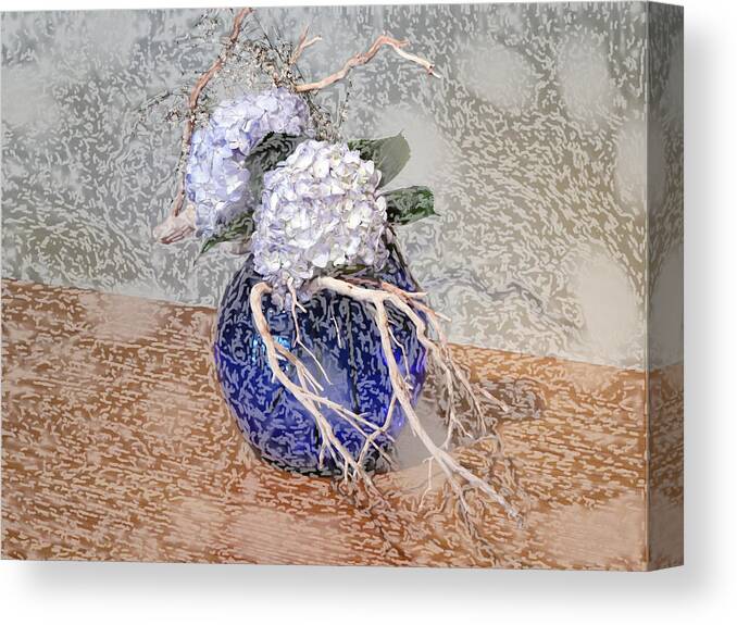 Blue Vase Canvas Print featuring the painting Surrealistic Blue by Don Wright