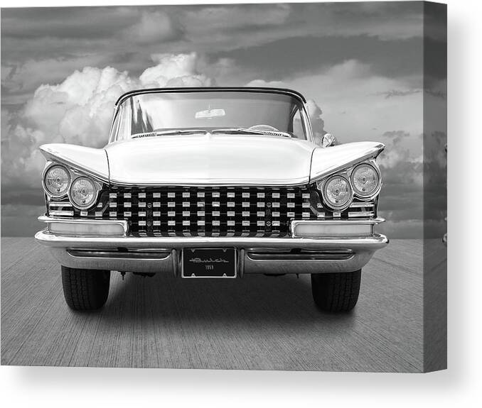 Buick Canvas Print featuring the photograph 1959 Buick Grille and Headlights by Gill Billington