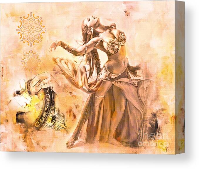Arabian Canvas Print featuring the painting Belly Dance by Gull G
