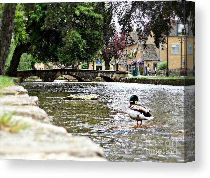 bourton-on-the-water Canvas Print featuring the photograph Bourton-on-the-Water #1 by Morag Bates