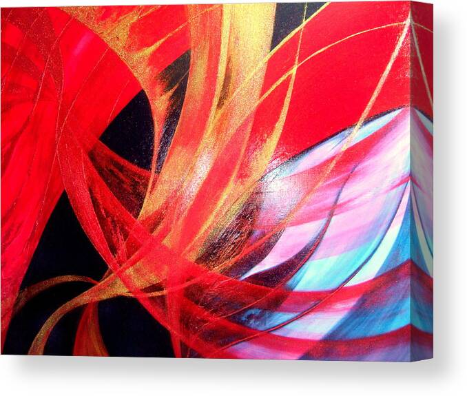 Fusion.passion Canvas Print featuring the painting Fusion #3 by Kumiko Mayer