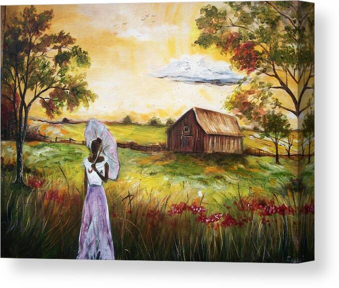 African American Art Canvas Print featuring the painting My Old Home by Emery Franklin