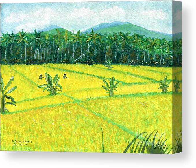 Ubud Canvas Print featuring the painting On The Way To Ubud II Bali Indonesia #1 by Melly Terpening