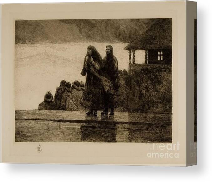 Winslow Homer Canvas Print featuring the painting Perils Of The Sea #1 by MotionAge Designs