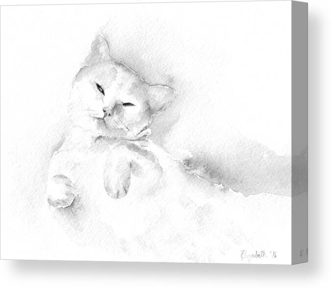 Cat Canvas Print featuring the painting Playful Cat II #2 by Elizabeth Lock