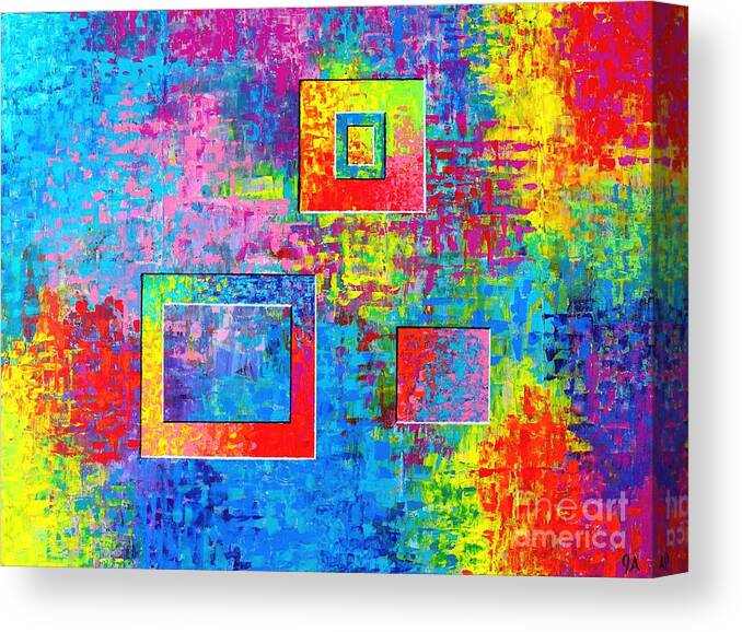 Color Canvas Print featuring the painting Portals Of Color by Jeremy Aiyadurai