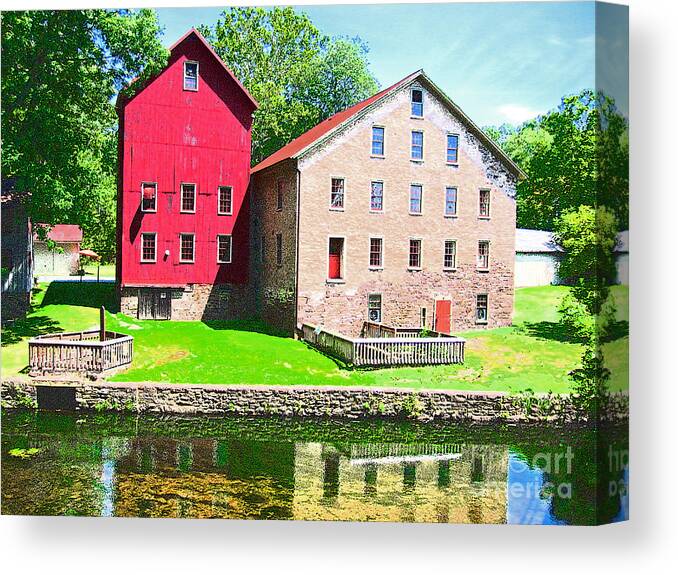 Photography Canvas Print featuring the photograph Prallsville Mill #1 by Addie Hocynec