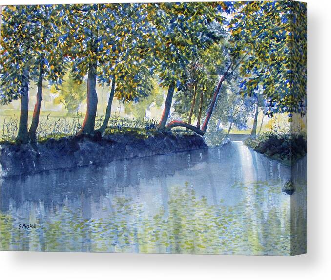 Glenn Marshall Yorkshire Artist Canvas Print featuring the painting Ripples and Reflections by Glenn Marshall