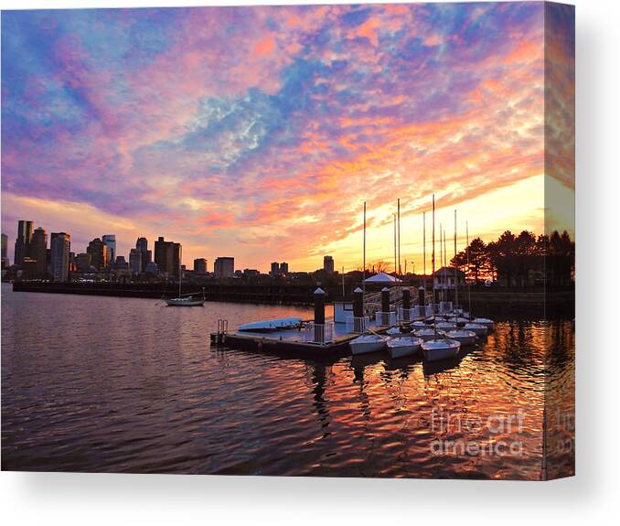 Landscape Canvas Print featuring the photograph Sailboats Sleeping #1 by Beth Myer Photography