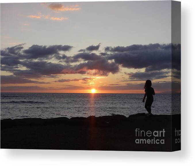 Sunset Canvas Print featuring the photograph Sunset off Lipoa by Fred Wilson