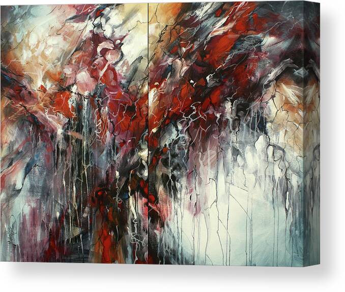 Abstract Canvas Print featuring the painting The Heart of Chaos by Michael Lang