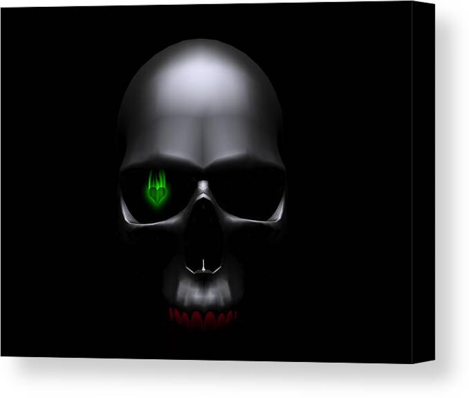 Skull Canvas Print featuring the digital art Skull #14 by Super Lovely