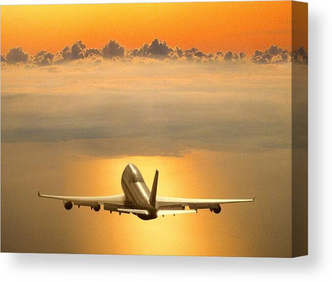 Aircraft Canvas Print featuring the digital art Aircraft #16 by Super Lovely