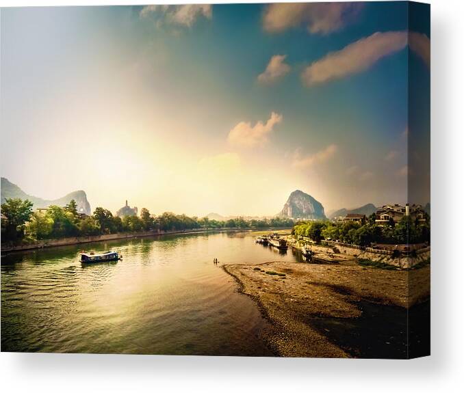 China Canvas Print featuring the photograph China Guilin landscape scenery photography-4 by Artto Pan