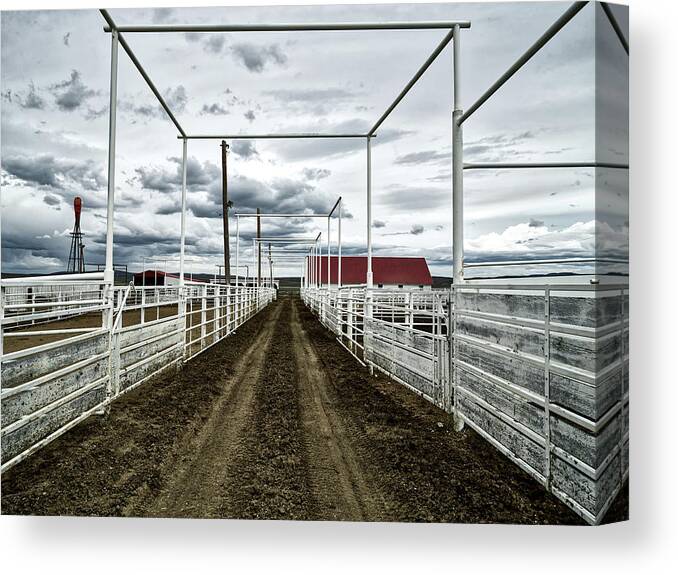 Corrals Canvas Print featuring the photograph Empty Corrals #2 by Mountain Dreams
