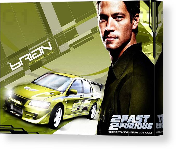 2 Fast 2 Furious Canvas Print featuring the digital art 2 Fast 2 Furious by Maye Loeser