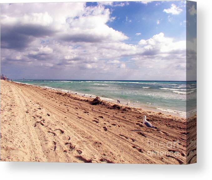 Beaches Canvas Print featuring the photograph Miami Beach #2 by Amanda Barcon