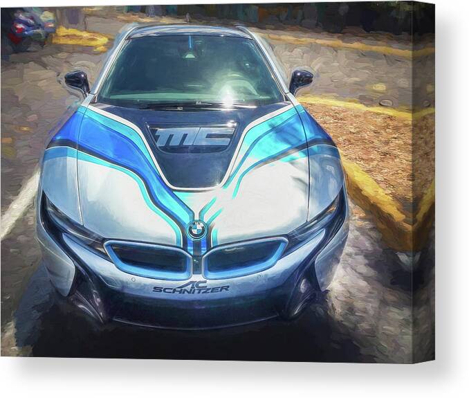 2015 Bmw Canvas Print featuring the photograph 2015 BMW I8 HYBRID Sports Car by Rich Franco